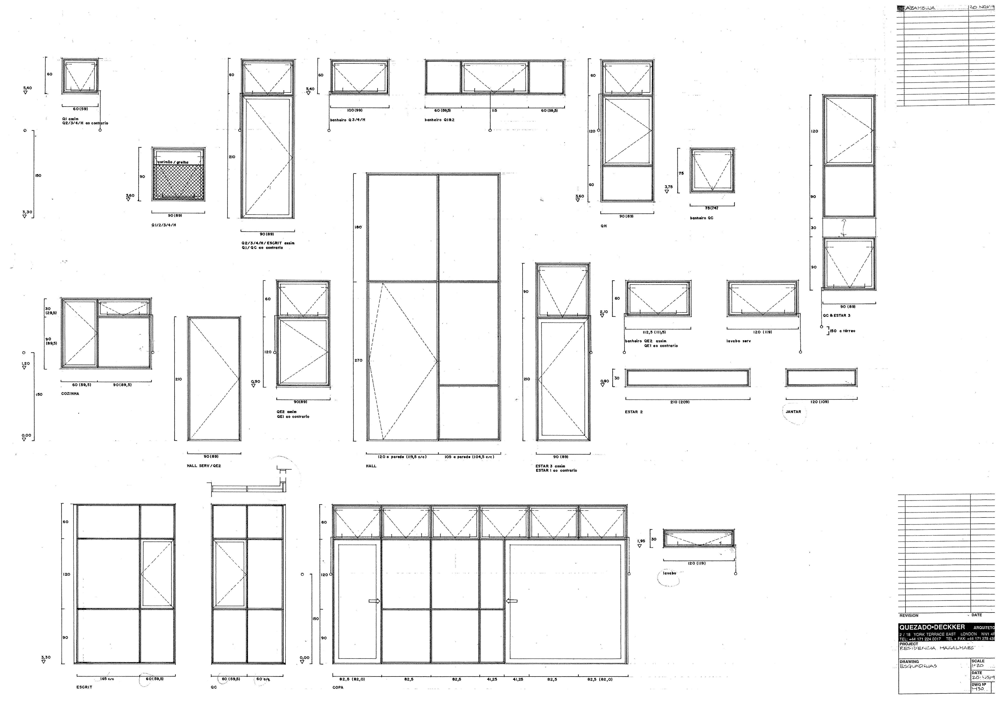 Thomas Deckker Architect: Magalhães House, Brasília Design Drawing of Windows