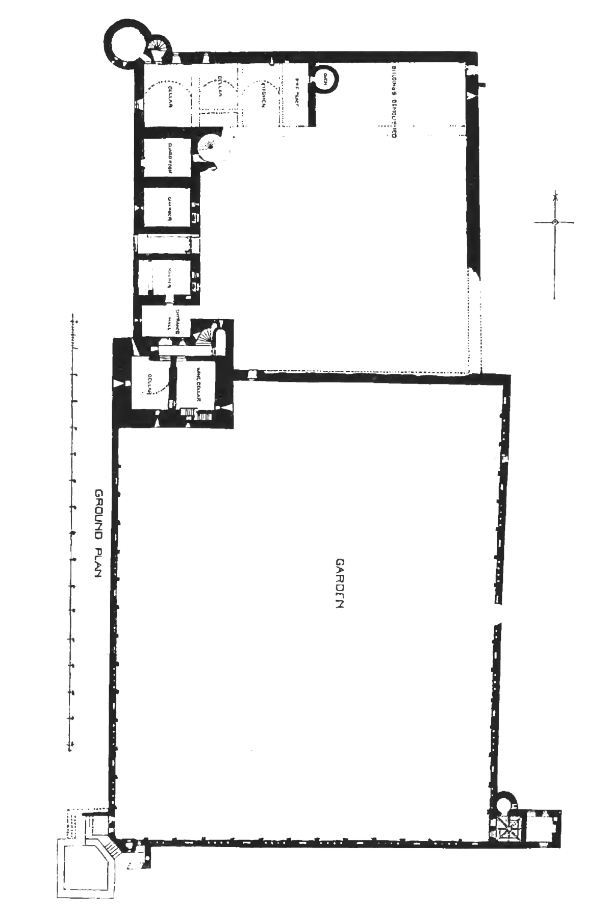 Edzell Castle, Ground Floor Plan, from MacGibbon and Ross: The Castellated and Domestic Architecture of Scotland (Edinburgh 1887)