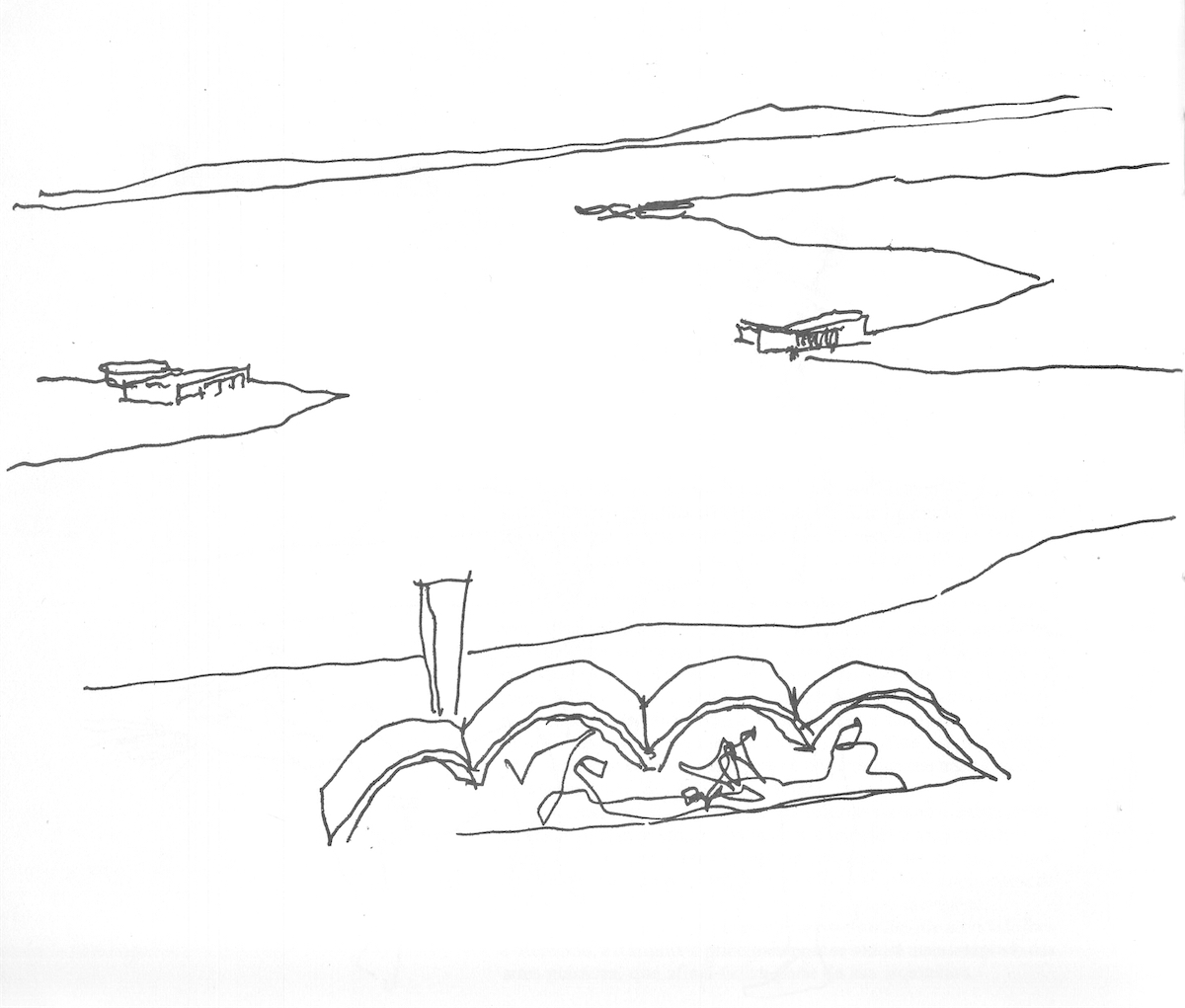 Oscar Niemeyer: sketch of Pampulha