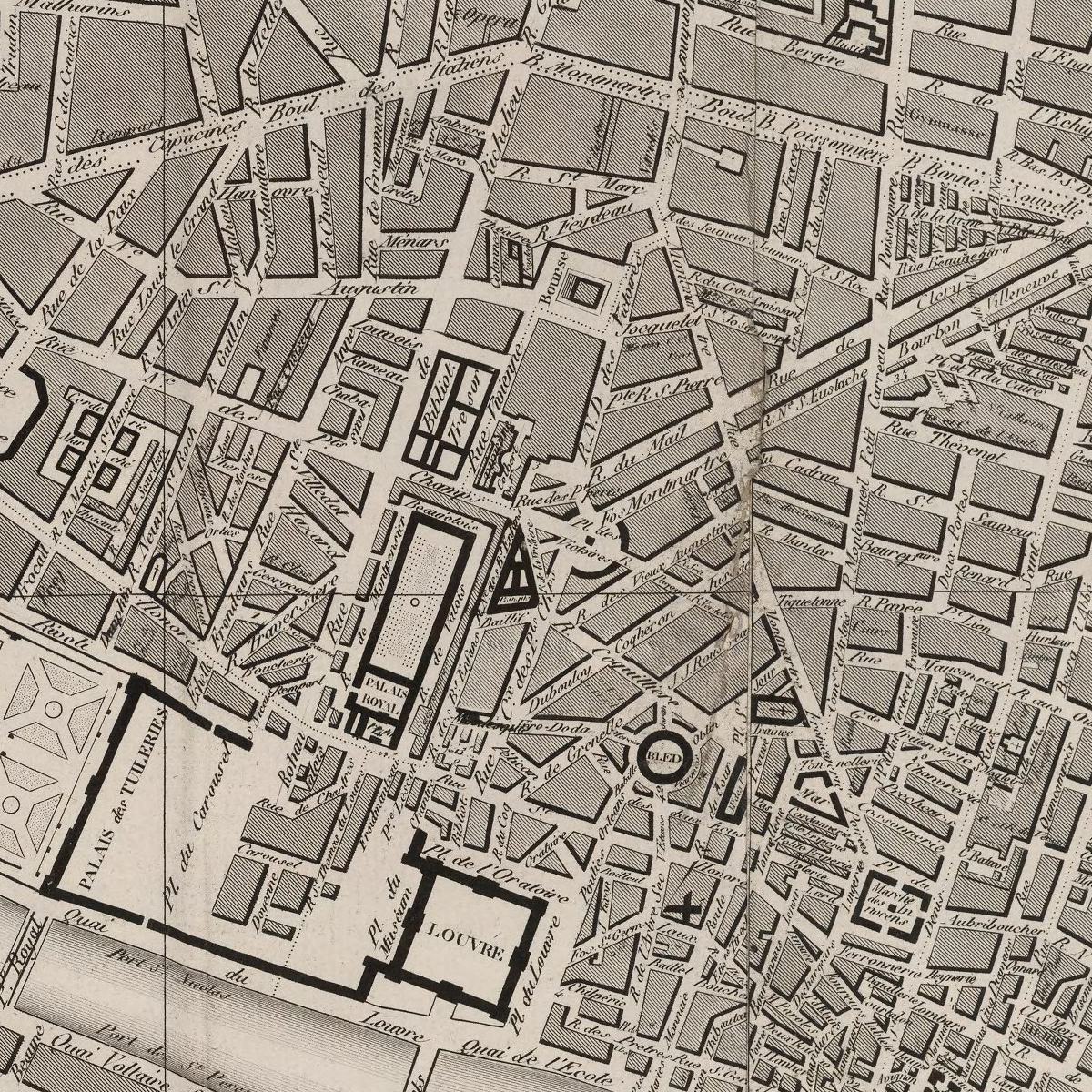 Nouveau plan de la ville de Paris 1828 © David Rumsey Maps