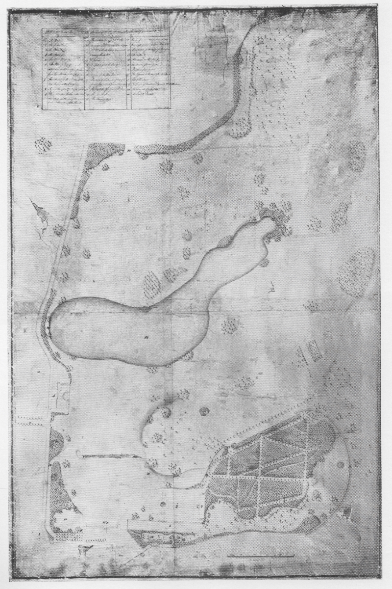 Capability Brown: Plan for Petworth Park from Dorothy Stroud: Capabilty Brown