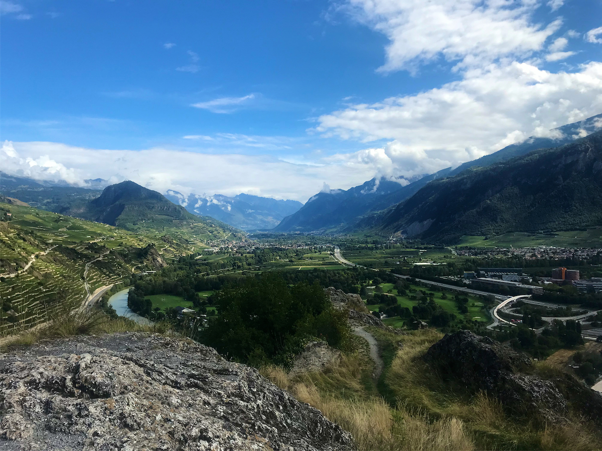 Vineyards, Valais looking towards the Col de Forclaz photo © Thomas Deckker 2023