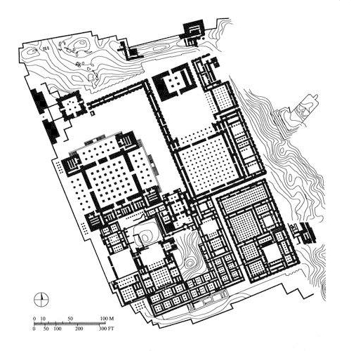 Plan, Palaces of Darius and Xerxes, Persepolis, Iran