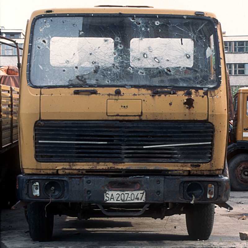 Lorry with Bullet Holes, Sarajevo