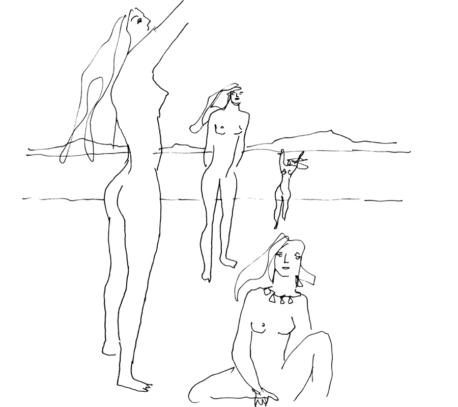 Oscar Niemeyer: Sketch of Female bathers