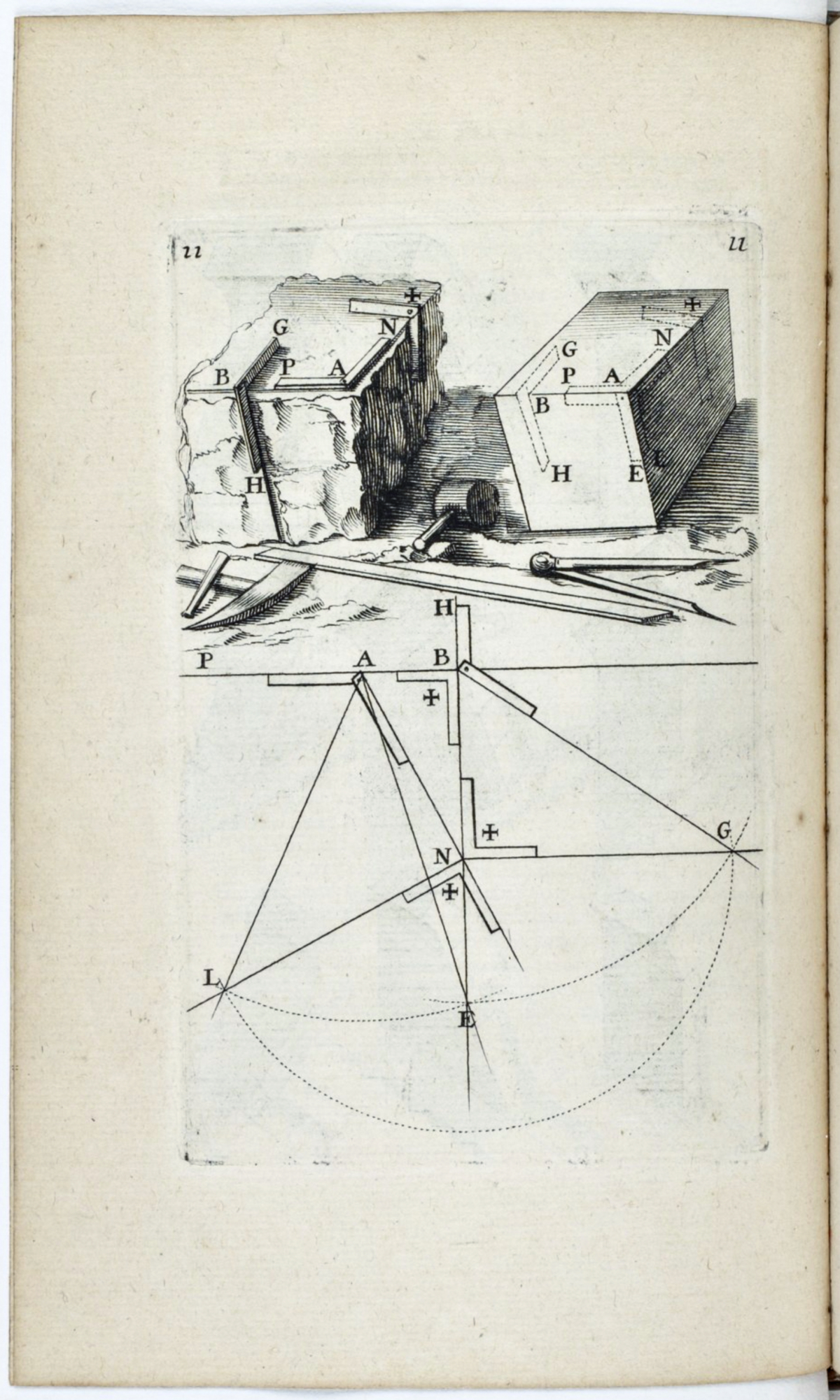 La pratique du trait a preuves de Mr. Desargues lyonnois pour la coupe des pierres en l'architecture (Paris 1643)